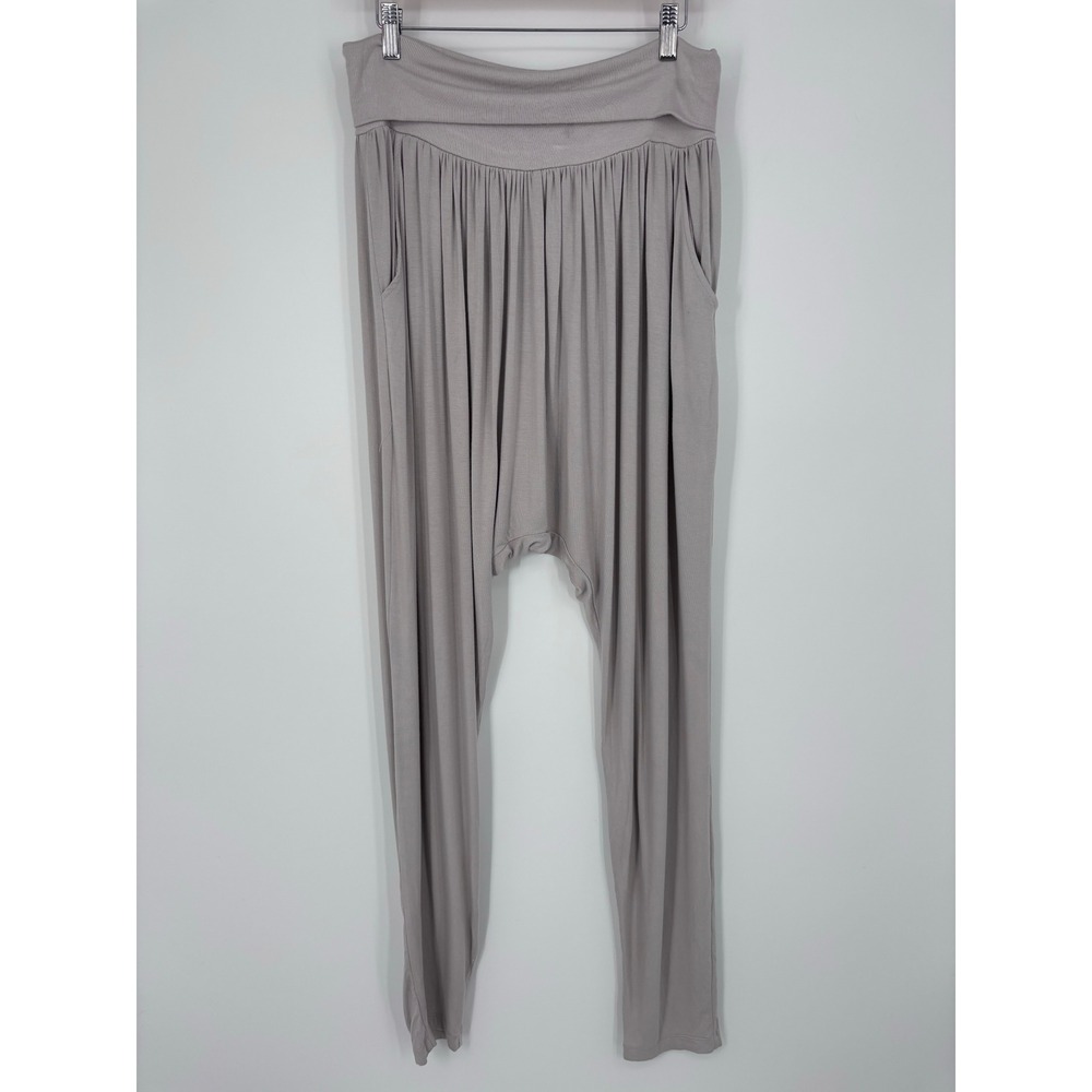 Free People Movement Grey Drop Crotch Harem Lounge Pants Womens S Pockets